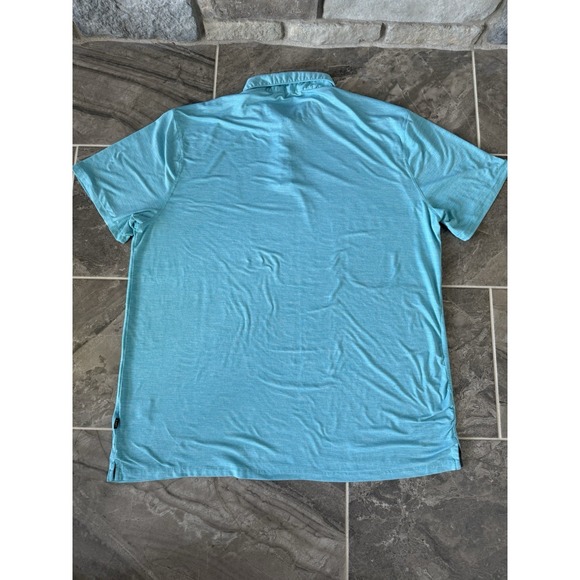 Lee Regular Fit Men's T-Shirt Size 2XL XXL Blue Heather Striped Polo Polyester - Picture 4 of 8